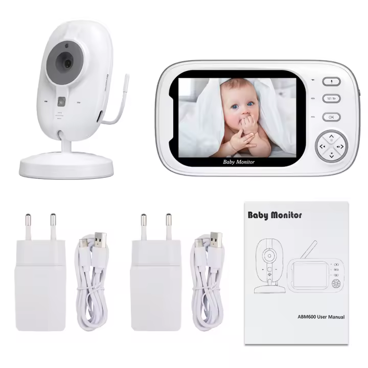 Cámara de Seguridad para Bebés Sectyme 3.5 Pulgadas con Visión Nocturna Temperatura y Monitor de Video Inalámbrico HD Alta Resolución de 1080P Uso Interior - 1