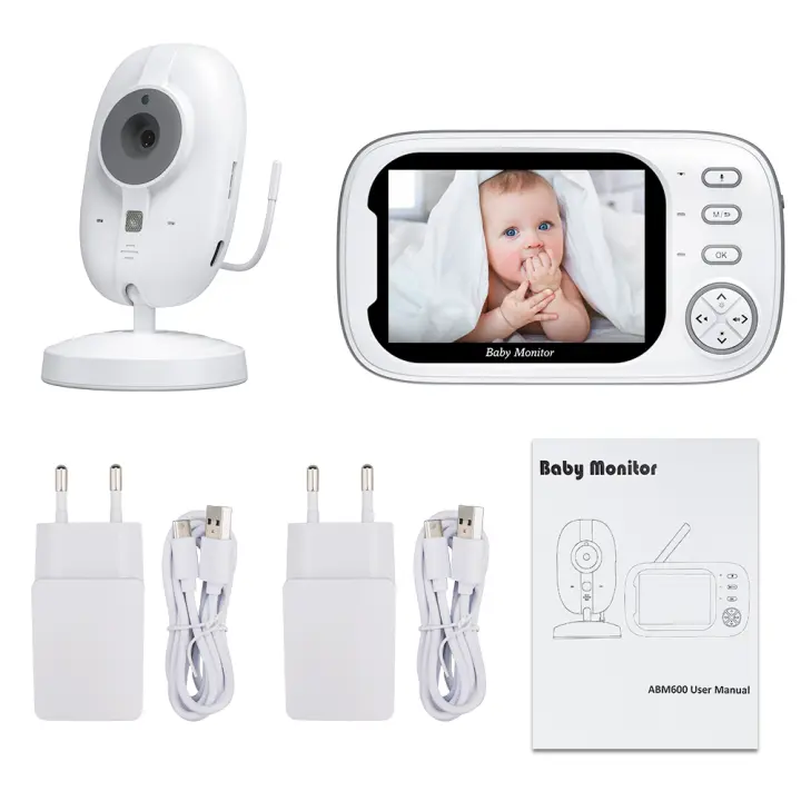 Cámara de Seguridad para Bebés Sectyme 3.5 Pulgadas con Visión Nocturna Temperatura y Monitor de Video Inalámbrico HD Alta Resolución de 1080P Uso Interior - 1