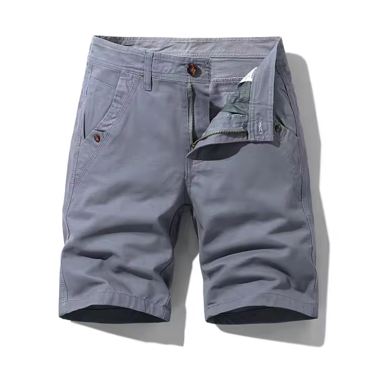 Novedad de verano, pantalones cortos Cargo 100% de algodón para hombre, moda de Color sólido, múltiples bolsillos, pantalones cortos holgados informales de marca para hombre - 1