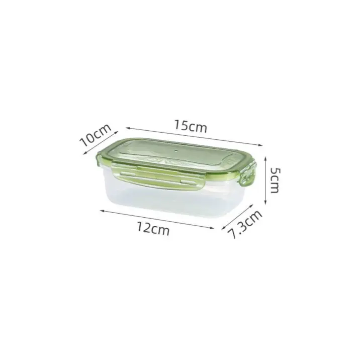 Caja de almacenamiento de plástico segura para refrigerador, contenedores de alimentos apilables rectangulares sellados con tapa, fiambreras calentadas por microondas, 1 unidad - 1