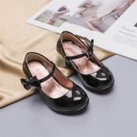 Zapatos de tacón alto para niña, calzado de princesa con pajarita de Color liso, de cuero, versátil, a la moda, para fiesta y boda, primavera y otoño - details 7