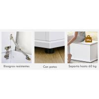 Baúl de Almacenamiento de Madera Taburete para Almacenaje con Tapa para Dormitorio Salón Carga Máx. 120 kg 100x40x40 cm Blanco - details 7