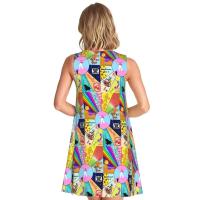 Vestido veraniego suelto personalizado H-Fine e Album S-Styles con estampado de bolsillo, vestido sin mangas para mujer para vacaciones en la playa - details 1