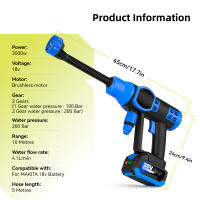 Pistola de agua de jardín para Makita Alta presión, sin escobillas, 6 en 1, 3500W, 200bar, batería de 18V Hecha en China - details 0
