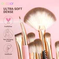 Brochas de Maquillaje Rosa Docolor 15Pcs Herramientas de Mezcla de Belleza para Sombra de Ojos Delineador de Pestañas Cejas - details 6