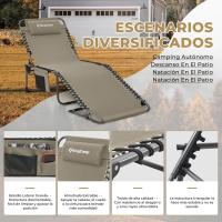 Jardin Respaldo Ajustable en 5 Posiciones, Jardín, Playa, Cama Camping con Almohada para Playa Piscina Vacaciones Exterior - details 1