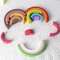 Juguete de madera Montessori para niños, bloques de construcción de arcoíris, juego de equilibrio de apilado creativo - details 16