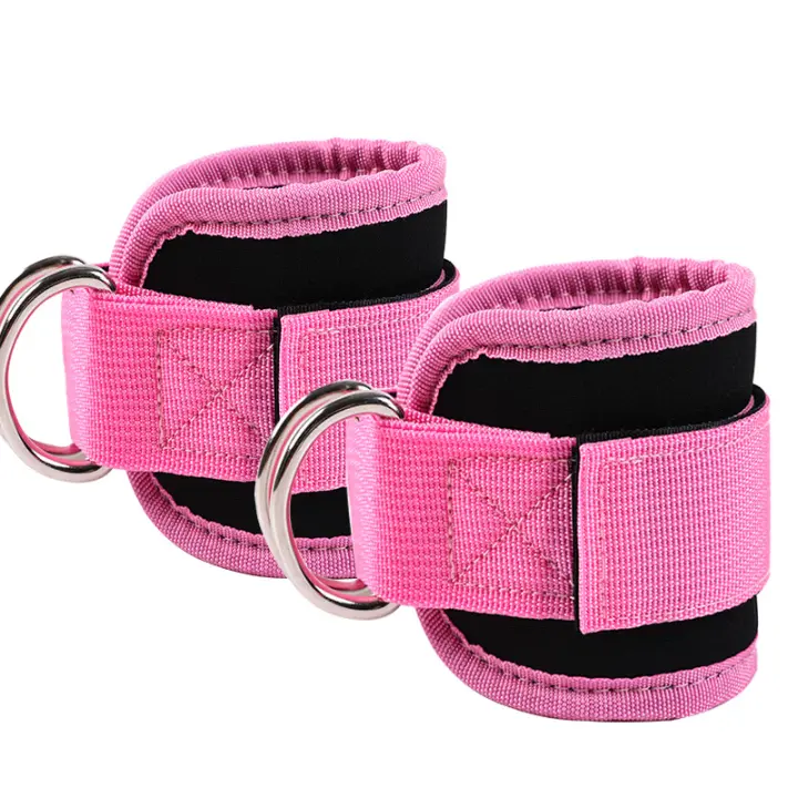 2Pc Ankle Straps for Cable Machines Padded Cuffs for Leg Exercise Workouts - 1
