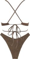 Traje de baño dividido simple multicolor con correa de pecho pequeña sexy de gama alta de moda - details 5