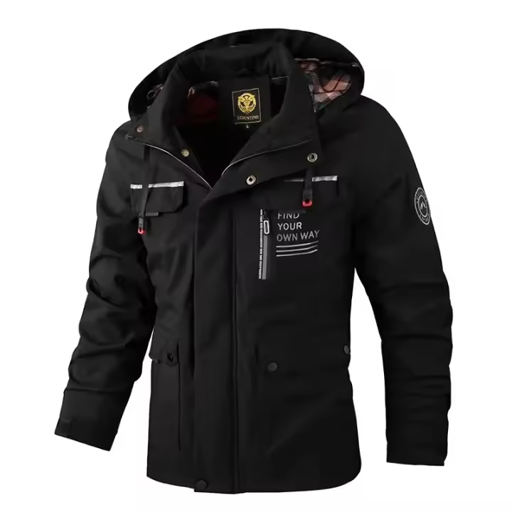 Chaqueta de Carcasa Suave para Exteriores 2024 A Prueba de Viento, Impermeable, Talla Grande, Color Sólido, con Capucha, Ligera - 1