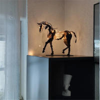 Escultura de caballo de Metal LED, escultura de Animal, decoración del hogar, restaurante, regalo de inauguración de la casa - details 1
