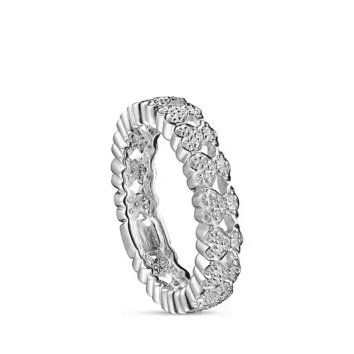 Anillo de cachorros Taos de oro blanco con diamantes - 1