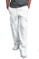 Pantalones deportivos sueltos para hombre, pantalones casuales con encaje, cintura elástica, bolsillo, color sólido - details 11
