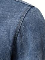 Chaqueta vaquera de lana cálida para hombre, abrigo informal con bolsillo con solapa y cuello de piel para Otoño e Invierno - details 13