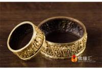 Ocho auspiciosos Manzha Nepal tallado en cobre púrpura hecho a mano, chapado en oro, placa de reparación, placa Manda tibetana Manchara - details 4