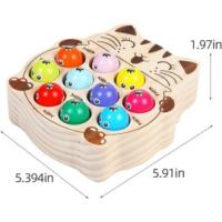 Juego de Pesca de Madera Montessori para Niños Pequeños Actividad de Coordinación Visual para Edificación Prescolar - details 3