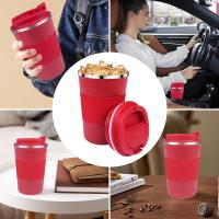 Taza de Café Roja de 380mL Termo de Acero Inoxidable 304 Portátil Antibacteriano para Coche - details 6