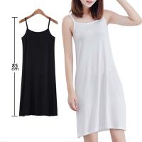Vestido Casual de Colores Sólidos de Poliéster Top de Tank Largo con Correas - details 2