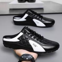 Zapatos Ligeros Para Hombre, zapatillas Sin Cordones De Media Copa De Cuero, Suelas Suaves, Zapatos Casuales Versátiles, Pa - details 3