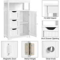 Armario de Baño de Madera Diseño de Cajón y Estante Ajustable Ideal para Cocina y Sala de Estar - details 3