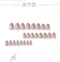 24 uñas usables y desmontables con arte corto morado, bordes dorados franceses, uñas postizas impermeables, suministros para uñas - details 3