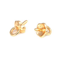 Perlas de latón de alta calidad con baño de oro de 18K, media perforación, para conectar dijes, tapas de perlas, accesorios para la fabricación de joyería DIY para mujeres - details 35