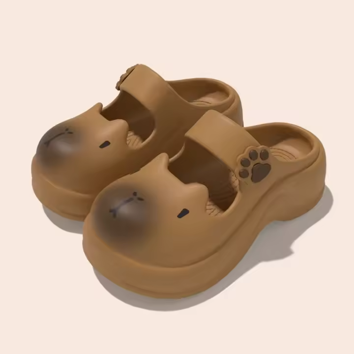 Kapibara agujero zapatos de las mujeres nuevo verano desgaste Mary Jane sandalias de playa bolsa cabeza media zapatillas - 1
