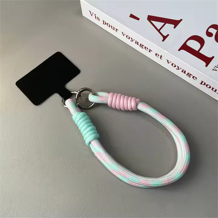 Coloful-señuelo de cuerda giratoria para colgar, decoración para teléfono, colgante antipérdida, pulsera fuerte a la moda, correas cortas - 1