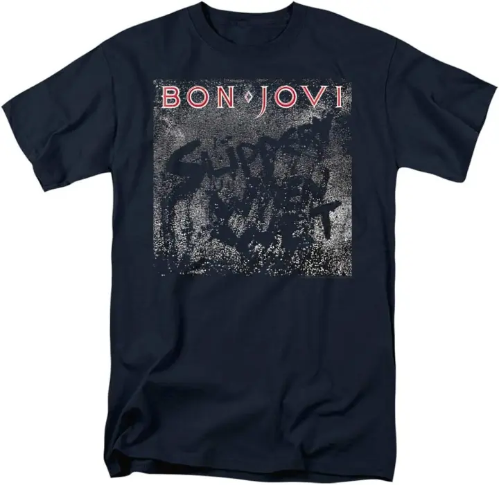 Camiseta Unisex de Bon Jovi para adultos, cubierta resbaladiza - 1