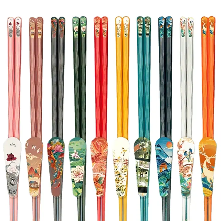 5/10 Pares De Palillos Chinos Puntiagudos, Comida Sushi, Palillos Japoneses Resistentes Al Calor Y Reutilizables, Juego - 1