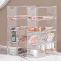 Vitrinas de cristal transparente de 4 capas, organizador de escritorio apilable para sala de estar y el hogar - details 3