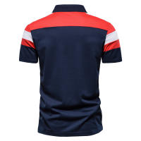 Camisetas Polo de Color Bloque para Hombres Arrival de Verano Estilo Casual Cuello Volteado Moda con Parche de Manga Corta Negocios Sociales Material Exterior Algodón - details 5