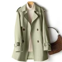 Chaqueta cortavientos con cuello vuelto para mujer, abrigos de moda de otoño - details 1