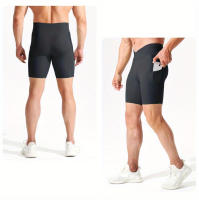 Pantalones deportivos elásticos transpirables para hombres con bolsillo, pantalones de compresión de secado rápido para entrenamiento al aire libre, ciclismo y carrera - details 8