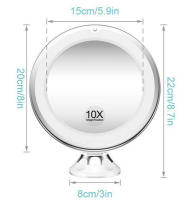 Espejo de Maquillaje Portátil con Luz LED 10x Más Grande, Pantalla Táctil, Batería Seca - details 0