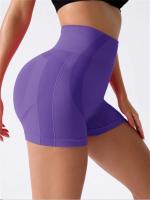 Pantalones cortos de yoga para mujer, pantalones cortos deportivos de secado rápido sin costuras con realce, pantalones cortos informales con control de barriga para gimnasio y ciclismo - details 21