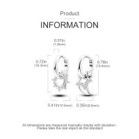 Pendientes de aro plateados, brillantes en forma de U, luna y corazón para mujer, pendientes, regalos de joyería - details 3