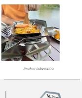 Parrilla estilo tarjeta para exteriores, ligera, resistente al viento y desmontable, parrilla triangular para acampar - details 2