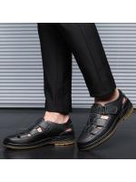 Sandalias de piel de vaca huecas de verano, sandalias ligeras transpirables para hombre, sandalias para exteriores, zapatos de playa cómodos informales de viaje para hombre de gran tamaño - details 8