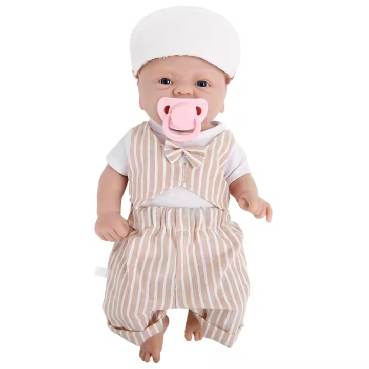 IVITA-Muñeca Reborn de silicona con chupete magnético para niños, juguete realista con ropa, 36cm, 1,76 kg - 1