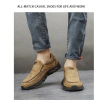 Zapatos informales de cuero para hombre, mocasines transpirables, zapatillas de deporte para hombre, calzado plano de cuero cómodo, zapatillas de deporte para hombre 2024 - details 2
