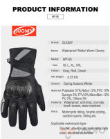 Guantes de invierno para moto de nieve, asas calientes para esquiar, invierno, impermeables, pantalla táctil, ciclismo, motocicleta, datos completos, algodón grueso - details 1
