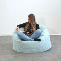 Terciopelo Acanalado - Suave y Confortable - Puff Pera con Relleno de Espuma Incluido, Óptimo Apoyo para la Espalda - Bean Bag, Sofa Puff Gigante (100 cm, Azul Marino) - details 34