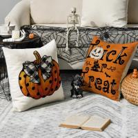 4 fundas de almohada para Halloween, decoración con diseño de calabaza y lunares, 45x45 cm - details 2