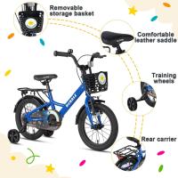Bicicleta de 12, 14 y 16 pulgadas para niños y niñas de 3 a 8 años con canasta y estabilizadores - details 2