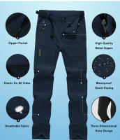 LNGXO Pantalones de Senderismo Impermeables Secado Rápido, Transpirables, Ajuste Elástico para Trekking, Acampar, Escalar, Correr al Aire Libre - details 2