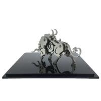Microworld-rompecabezas 3D de Metal del zodiaco chino, modelo de vaca, bricolaje, acero inoxidable, Warcraft, manualidades, juguetes, regalos para chico y adulto - details 2