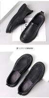 Zapatos casuales de cuero de los hombres de la cabeza redonda de primavera diario de cuero zapatos de los hombres de un pedal antideslizante mocasines de primera capa de cuero de vaca papá zapatos - details 11