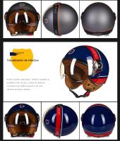 Beon-casco de motocicleta con personalidad para hombre y mujer, cascos de seguridad retro con batería de coche para las cuatro estaciones - details 8