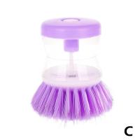 Plato para olla de lavado de cocina con relleno de líquido al presionar no daña la sartén, dispensador automático de cepillo de limpieza - details 17